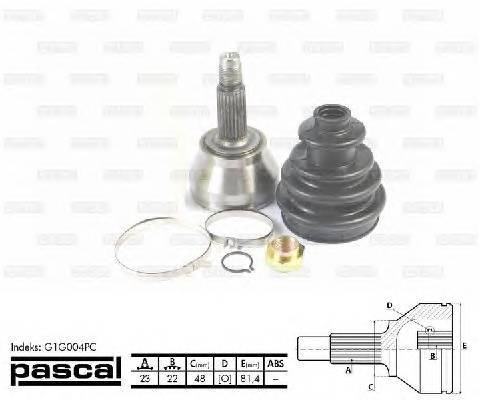 PASCAL G1G004PC Шарнир, приводной вал
