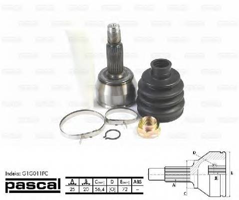 PASCAL G1G011PC Шарнирный комплект, привод... PASCAL G1G011PC Шарнирный комплект, привод...