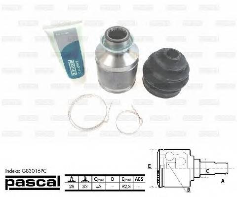 PASCAL G83016PC Шарнирный комплект, привод... PASCAL G83016PC Шарнирный комплект, привод...