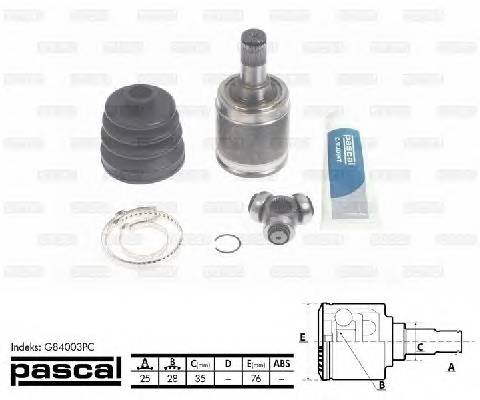 PASCAL G84003PC Шарнирный комплект, привод
