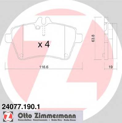 ZIMMERMANN 24077.190.1 Комплект тормозных колодок...