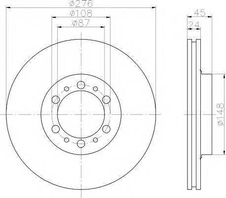 HELLA 8DD 355 105-131 Гальмівний диск HELLA 8DD 355 105-131 Гальмівний диск
