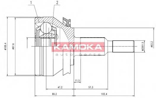 KAMOKA 7526 Шарнірний комплект, привод... KAMOKA 7526 Шарнірний комплект, привод...