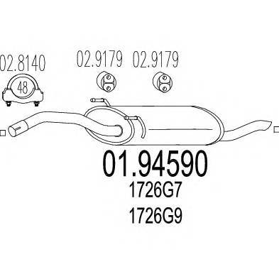 MTS 01.94590 Глушитель выхлопных газов 