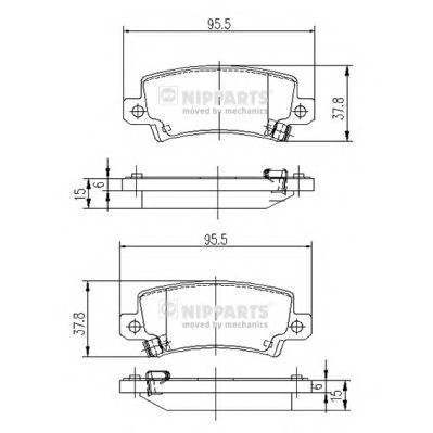 NIPPARTS J3612025 Комплект гальмівних колодо... NIPPARTS J3612025 Комплект гальмівних колодо...