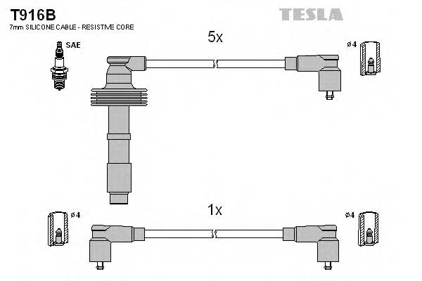 TESLA T916B Комплект проводов зажигани