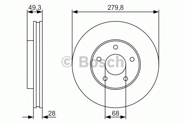 BOSCH 0986479R90 Тормозной диск передний NISSA... BOSCH 0986479R90 Тормозной диск передний NISSA...
