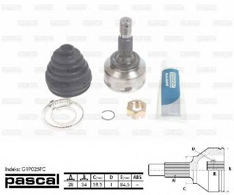 PASCAL G1P025PC Шарнірний комплект, привод... PASCAL G1P025PC Шарнірний комплект, привод...