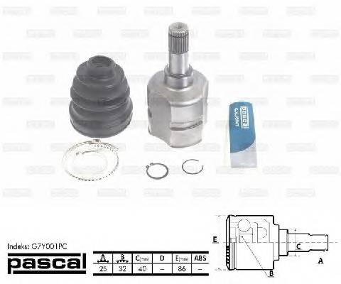 PASCAL G7Y001PC Шарнирный комплект, привод... PASCAL G7Y001PC Шарнирный комплект, привод...