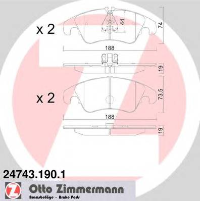 ZIMMERMANN 24743.190.1 Комплект тормозных колодок