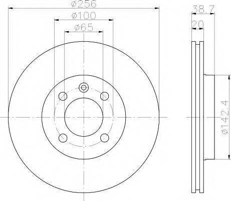 HELLA 8DD 355 101-321 Тормозной диск