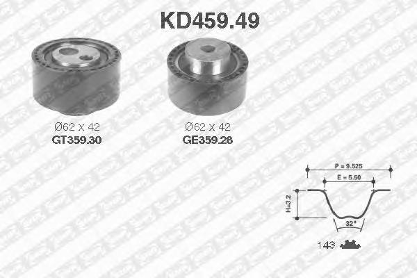 SNR KD459.49 Комплект ременя ГРМ SNR KD459.49 Комплект ременя ГРМ
