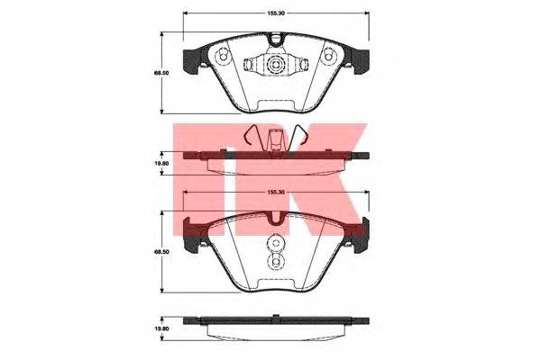 NK 221539 Комплект тормозных колодок