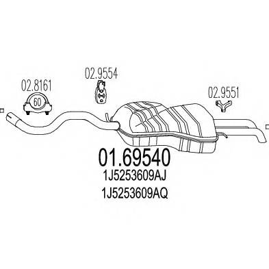 MTS 01.69540 Глушитель выхлопных газов 