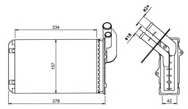 NRF 58836 Теплообменник, отопление с