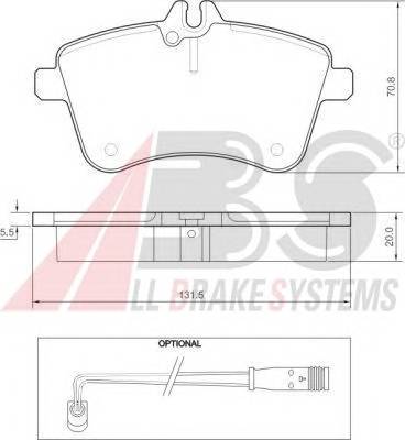 A.B.S. 37457 Комплект гальмівних колодо...