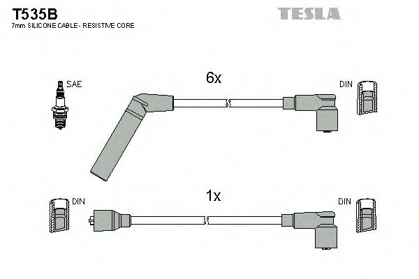 TESLA T535B Комплект дротів запалюванн... TESLA T535B Комплект дротів запалюванн...