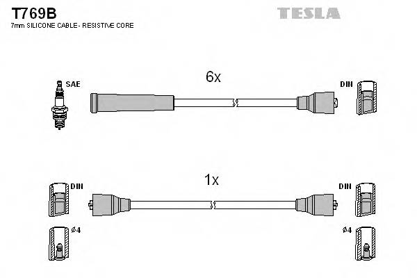 TESLA T769B Комплект проводов зажигани