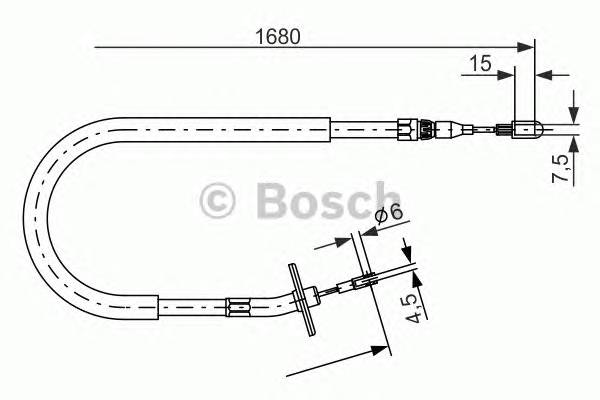 BOSCH 1 987 477 702 Трос, стояночная тормозная 