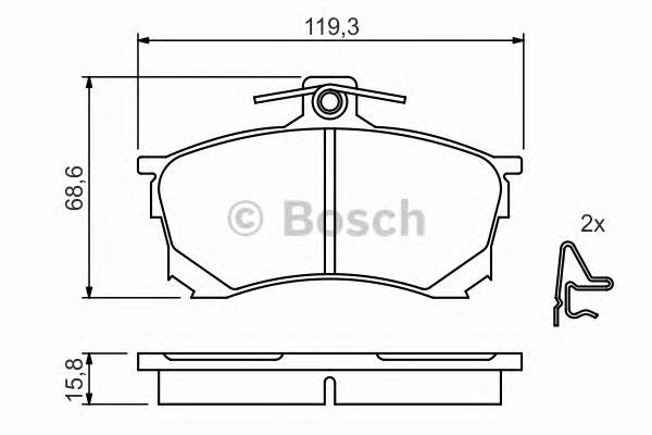 BOSCH 0 986 424 370 Комплект гальмівних колодо... BOSCH 0 986 424 370 Комплект гальмівних колодо...