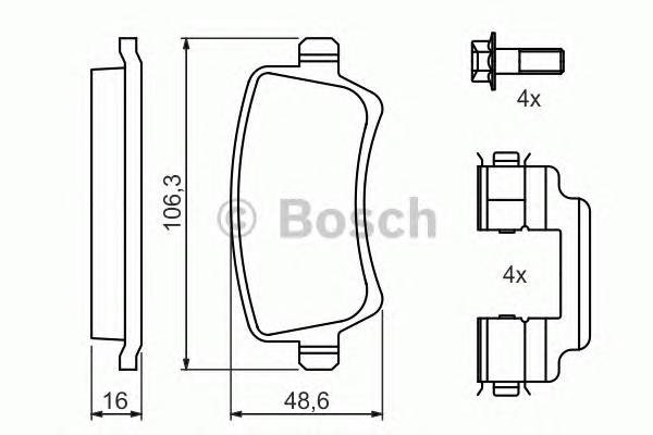 BOSCH 0 986 494 213 Комплект тормозных колодок