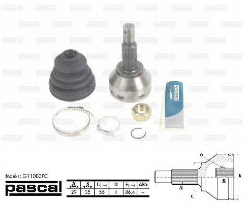 PASCAL G11083PC Шарнірний комплект, привод... PASCAL G11083PC Шарнірний комплект, привод...