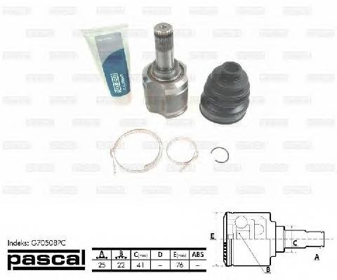 PASCAL G70508PC Шарнирный комплект, привод