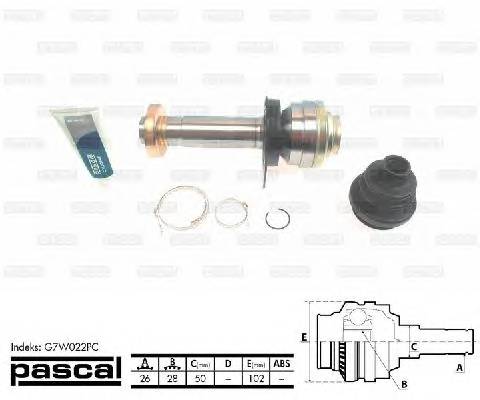 PASCAL G7W022PC Шарнірний комплект, привод... PASCAL G7W022PC Шарнірний комплект, привод...