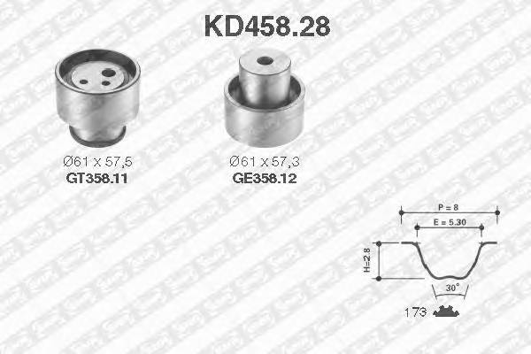 SNR KD458.28 Комплект ременя ГРМ SNR KD458.28 Комплект ременя ГРМ