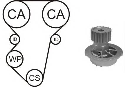 AIRTEX WPK-163301 Водяной насос + комплект зу