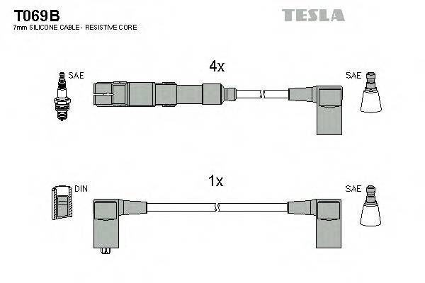 TESLA T069B Комплект дротів запалюванн