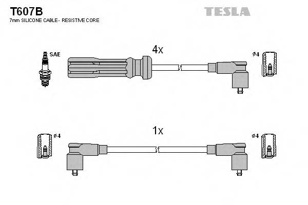 TESLA T607B Комплект проводов зажигани... TESLA T607B Комплект проводов зажигани...