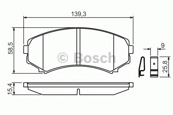 BOSCH 0 986 424 709 Комплект гальмівних колодо... BOSCH 0 986 424 709 Комплект гальмівних колодо...