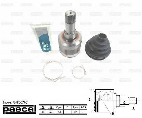 PASCAL G7F007PC Шарнирный комплект, привод