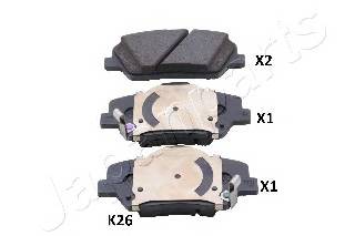 JAPANPARTS PA-K26AF Комплект тормозных колодок... JAPANPARTS PA-K26AF Комплект тормозных колодок...