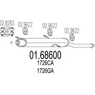MTS 01.68600 Глушитель выхлопных газов 