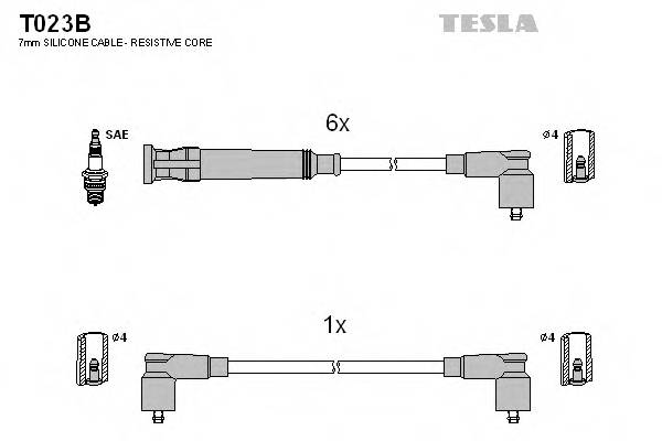 TESLA T023B Комплект проводов зажигани... TESLA T023B Комплект проводов зажигани...