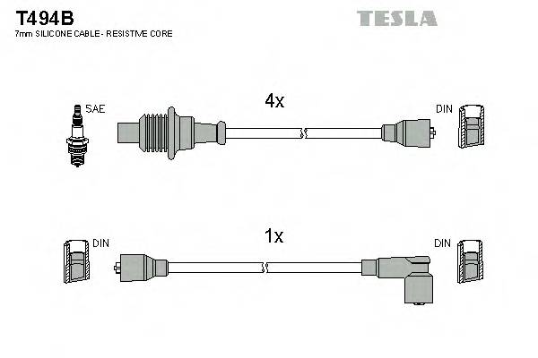 TESLA T494B Комплект проводов зажигани