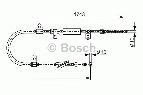 BOSCH 1 987 477 887 Трос, стояночная тормозная 