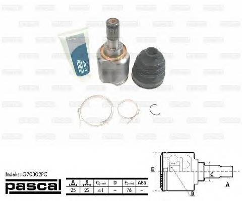 PASCAL G70302PC Шарнирный комплект, привод... PASCAL G70302PC Шарнирный комплект, привод...