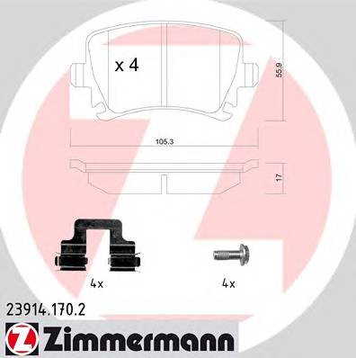ZIMMERMANN 23914.170.2 Комплект тормозных колодок