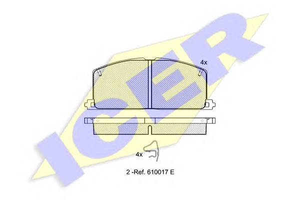 ICER 180462 Комплект тормозных колодок