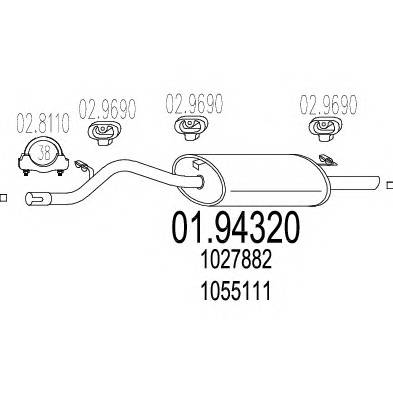 MTS 01.94320 Глушитель выхлопных газов 