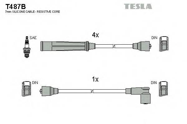 TESLA T487B Комплект проводов зажигани