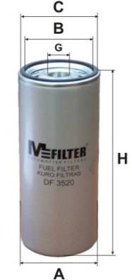 MFILTER DF3520 Фильтр топливный D108 h263 M32x1.5