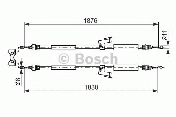 BOSCH 1 987 477 202 Трос, стояночная тормозная 