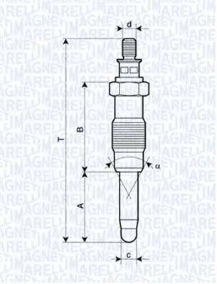 MAGNETI MARELLI 062900010304 Свічка розжарювання MAGNETI MARELLI 062900010304 Свічка розжарювання