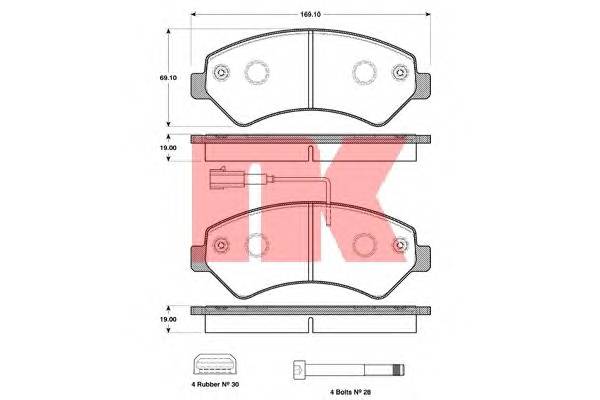 NK 221962 Комплект тормозных колодок