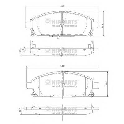 NIPPARTS J3601071 Комплект гальмівних колодо... NIPPARTS J3601071 Комплект гальмівних колодо...