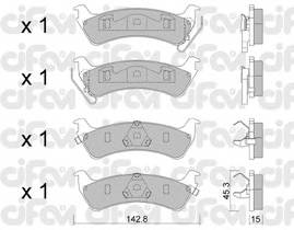 CIFAM 822-527-0 Комплект гальмівних колодо... CIFAM 822-527-0 Комплект гальмівних колодо...